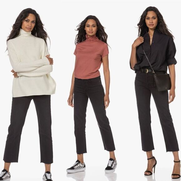 RE/DONE 70’s Stove Pipe Straight Leg Jeans‎ Faded Black Size 26 - Picture 12 of 12